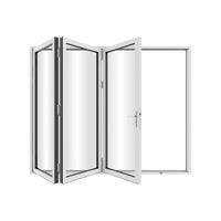 KaMic 96" x 96" 3 Panels Aluminum Folding Doors In White, Folded Out From Right To Left Model #: FD3PWH9696-RL