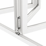 KaMic Versa-Fold 96" x 96" 3 Panels Aluminum Folding Doors In White, Folded Out From Right To Left Model #: FD3PWH9696-RL