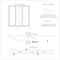 KaMic 96" x 96" 3 Panels Aluminum Folding Doors In White, Folded Out From Right To Left Model #: FD3PWH9696-RL
