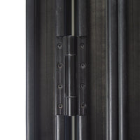 KaMic 144" x 96" 5 Panels Alumium Folding Door in Black, Folded Out from Left to Right Model #: FD5PBK14496-LR