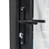 KaMic 144" x 96" 5 Panels Alumium Folding Door in Black, Folded Out from Left to Right Model #: FD5PBK14496-LR