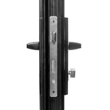 KaMic 144" x 80" 5 Panels Alumium Folding Door in Black, Folded Out from Left to Right Model #: FD5PBK14480-LR