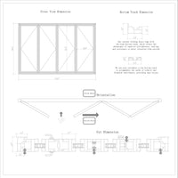 KaMic 120" x 80" 4 Panels Alumnium Folding Door in Black, One Door Right Swing Out Three Door Folded from Left to Right Model #: FD4PBK12080-LR