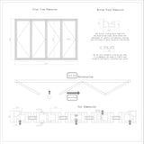 KaMic 120" x 80" 4 Panels Alumnium Folding Door in Black, One Door Right Swing Out Three Door Folded from Left to Right Model #: FD4PBK12080-LR