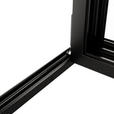 KaMic Versa-Fold 120" x 80" 4 Panels Alumnium Folding Door in Black, One Door Right Swing Out Three Door Folded from Left to Right Model #: FD4PBK12080-LR