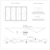 KaMic 120" x 80" 4 Panels Alumnium Folding Door in Black, One Door Right Swing Out Three Door Folded from Left to Right Model #: FD4PBK12080-LR