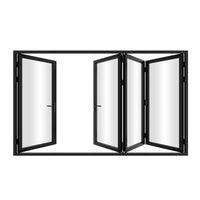 KaMic 120" x 80" 4 Panels Alumnium Folding Door in Black, One Door Right Swing Out Three Door Folded from Right to Left Model #: FD4PBK12080-RL
