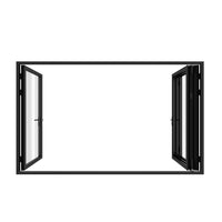 KaMic 120" x 80" 4 Panels Alumnium Folding Door in Black, One Door Right Swing Out Three Door Folded from Right to Left Model #: FD4PBK12080-RL