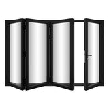 KaMic Versa-Fold 120" x 80" 4 Panels Alumnium Folding Door in Black, One Door Right Swing Out Three Door Folded from Right to Left Model #: FD4PBK12080-RL