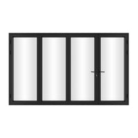 KaMic 120" x 80" 4 Panels Alumnium Folding Door in Black, One Door Right Swing Out Three Door Folded from Right to Left Model #: FD4PBK12080-RL