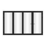 KaMic 120" x 80" 4 Panels Alumnium Folding Door in Black, One Door Right Swing Out Three Door Folded from Right to Left Model #: FD4PBK12080-RL