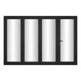 KaMic Versa-Fold 120" x 80" 4 Panels Alumnium Folding Door in Black, One Door Right Swing Out Three Door Folded from Right to Left Model #: FD4PBK12080-RL
