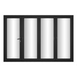 KaMic Versa-Fold 120" x 80" 4 Panels Alumnium Folding Door in Black, One Door Right Swing Out Three Door Folded from Right to Left Model #: FD4PBK12080-RL
