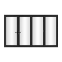 KaMic 120" x 80" 4 Panels Alumnium Folding Door in Black, One Door Right Swing Out Three Door Folded from Right to Left Model #: FD4PBK12080-RL