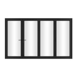 KaMic 120" x 80" 4 Panels Alumnium Folding Door in Black, One Door Right Swing Out Three Door Folded from Right to Left Model #: FD4PBK12080-RL