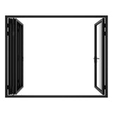 KaMic Versa-Fold 120" x 96" 4 Panels Alumnium Folding Door in Black, One Door Right Swing Out Three Door Folded from Left to Right Model #: FD4PBK12096-LR
