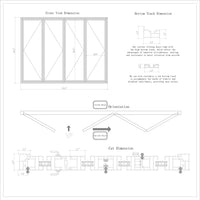 KaMic 120" x 96" 4 Panels Alumnium Folding Door in Black, One Door Right Swing Out Three Door Folded from Left to Right Model #: FD4PBK12096-LR