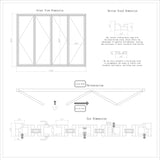 KaMic 120" x 96" 4 Panels Alumnium Folding Door in Black, One Door Right Swing Out Three Door Folded from Left to Right Model #: FD4PBK12096-LR