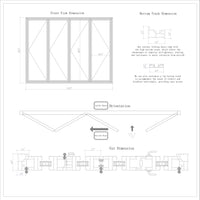 KaMic 120" x 96" 4 Panels Alumnium Folding Door in Black, One Door Right Swing Out Three Door Folded from Right to Left Model #: FD4PBK12096-RL