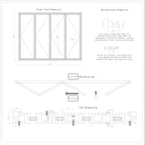 KaMic 120" x 96" 4 Panels Alumnium Folding Door in Black, One Door Right Swing Out Three Door Folded from Right to Left Model #: FD4PBK12096-RL