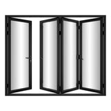 KaMic Versa-Fold 120" x 96" 4 Panels Alumnium Folding Door in Black, One Door Right Swing Out Three Door Folded from Right to Left Model #: FD4PBK12096-RL