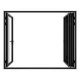 KaMic Versa-Fold 120" x 96" 4 Panels Alumnium Folding Door in Black, One Door Right Swing Out Three Door Folded from Right to Left Model #: FD4PBK12096-RL