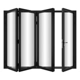 KaMic Versa-Fold 120" x 96" 4 Panels Alumnium Folding Door in Black, One Door Right Swing Out Three Door Folded from Right to Left Model #: FD4PBK12096-RL