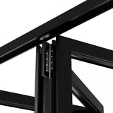 KaMic Versa-Fold 120" x 96" 4 Panels Alumnium Folding Door in Black, One Door Right Swing Out Three Door Folded from Right to Left Model #: FD4PBK12096-RL