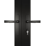KaMic Versa-Fold 120" x 96" 4 Panels Alumnium Folding Door in Black, One Door Right Swing Out Three Door Folded from Right to Left Model #: FD4PBK12096-RL