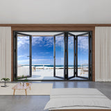 KaMic Versa-Fold 120" x 96" 4 Panels Alumnium Folding Door in Black, One Door Right Swing Out Three Door Folded from Right to Left Model #: FD4PBK12096-RL