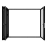 KaMic Versa-Fold 120" x 96" 4 Panels Alumnium Folding Door in Black, One Door Right Swing Out Three Door Folded from Right to Left Model #: FD4PBK12096-RL