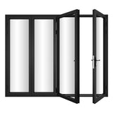 KaMic Versa-Fold 120" x 96" 4 Panels Alumnium Folding Door in Black, One Door Right Swing Out Three Door Folded from Right to Left Model #: FD4PBK12096-RL