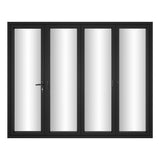 KaMic Versa-Fold 120" x 96" 4 Panels Alumnium Folding Door in Black, One Door Right Swing Out Three Door Folded from Right to Left Model #: FD4PBK12096-RL