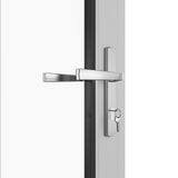 KaMic Versa-Fold 120" x 80" 4 Panels Aluminum Folding Door In White, One Door Right Swing Out Three Door Folded From Left To Right Model #: FD4PWH12080-LR