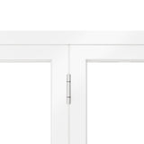 KaMic Versa-Fold 120" x 80" 4 Panels Aluminum Folding Door In White, One Door Right Swing Out Three Door Folded From Left To Right Model #: FD4PWH12080-LR