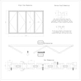 KaMic Versa-Fold 120" x 80" 4 Panels Aluminum Folding Door In White, One Door Right Swing Out Three Door Folded From Left To Right Model #: FD4PWH12080-LR