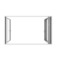 KaMic 120" x 80" 4 Panels Aluminum Folding Door In White, One Door Right Swing Out Three Door Folded From Right To Left Model #: FD4PWH12080-RL