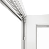 KaMic Versa-Fold 120" x 80" 4 Panels Aluminum Folding Door In White, One Door Right Swing Out Three Door Folded From Right To Left Model #: FD4PWH12080-RL