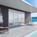 KaMic 120" x 80" 4 Panels Aluminum Folding Door In White, One Door Right Swing Out Three Door Folded From Right To Left Model #: FD4PWH12080-RL