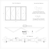 KaMic 120" x 80" 4 Panels Aluminum Folding Door In White, One Door Right Swing Out Three Door Folded From Right To Left Model #: FD4PWH12080-RL
