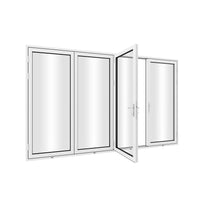 KaMic 120" x 80" 4 Panels Aluminum Folding Door In White, One Door Right Swing Out Three Door Folded From Right To Left Model #: FD4PWH12080-RL