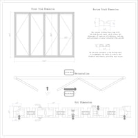 KaMic 120" x 96" 4 Panels Aluminum Folding Door In White, One Door Right Swing Out Three Door Folded From Left To Right Model #: FD4PWH12096-LR