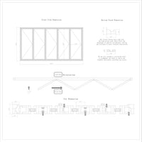 KaMic 144" x 80" 5 Panels Alumium Folding Door in Black, Folded Out from Left to Right Model #: FD5PBK14480-LR