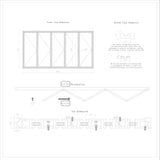 KaMic 144" x 80" 5 Panels Alumium Folding Door in Black, Folded Out from Left to Right Model #: FD5PBK14480-LR