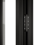 KaMic Versa-Fold 144" x 80" 5 Panels Alumium Folding Door in Black, Folded Out from Left to Right Model #: FD5PBK14480-LR