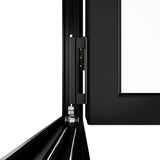 KaMic Versa-Fold 144" x 80" 5 Panels Alumium Folding Door in Black, Folded Out from Left to Right Model #: FD5PBK14480-LR