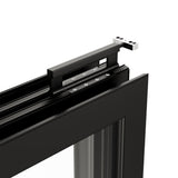 KaMic Versa-Fold 144" x 80" 5 Panels Alumium Folding Door in Black, Folded Out from Left to Right Model #: FD5PBK14480-LR