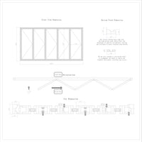KaMic 144" x 80" 5 Panels Alumium Folding Door in Black, Folded Out from Left to Right Model #: FD5PBK14480-LR