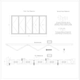 KaMic 144" x 80" 5 Panels Alumium Folding Door in Black, Folded Out from Right to Left Model #: FD5PBK14480-RL