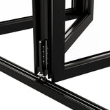 KaMic Versa-Fold 144" x 80" 5 Panels Alumium Folding Door in Black, Folded Out from Right to Left Model #: FD5PBK14480-RL